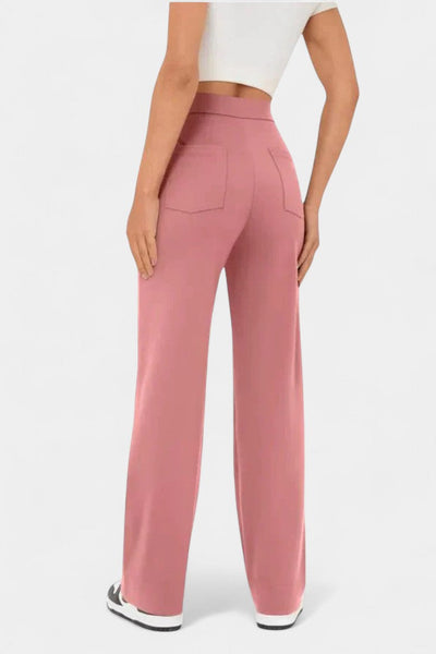 Nova Pantalones de Cintura Alta con Corte Recto y Elasticidad