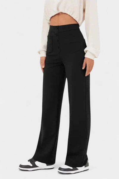 Nova Pantalones de Cintura Alta con Corte Recto y Elasticidad