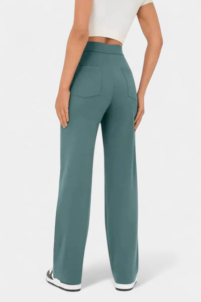 Nova Pantalones de Cintura Alta con Corte Recto y Elasticidad