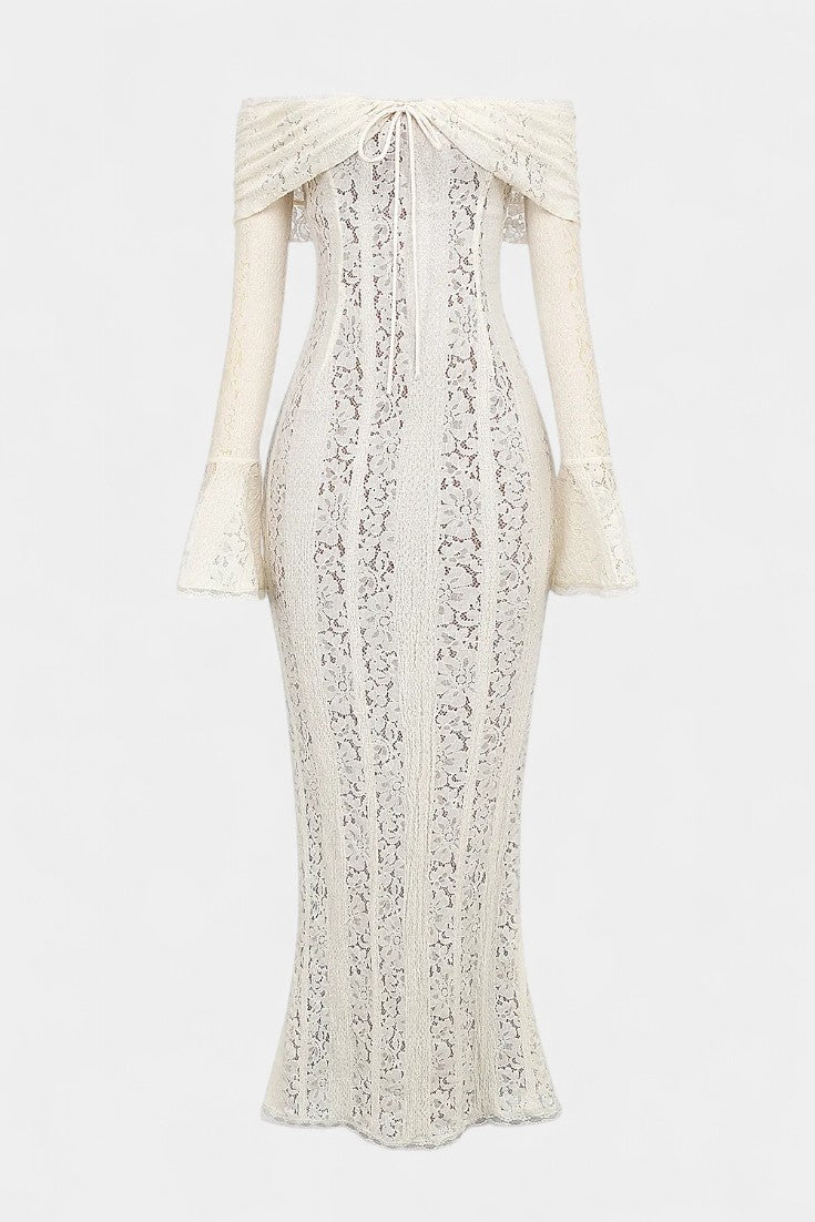 Vestido Maxi Off-Shoulder de Encaje Rosalie