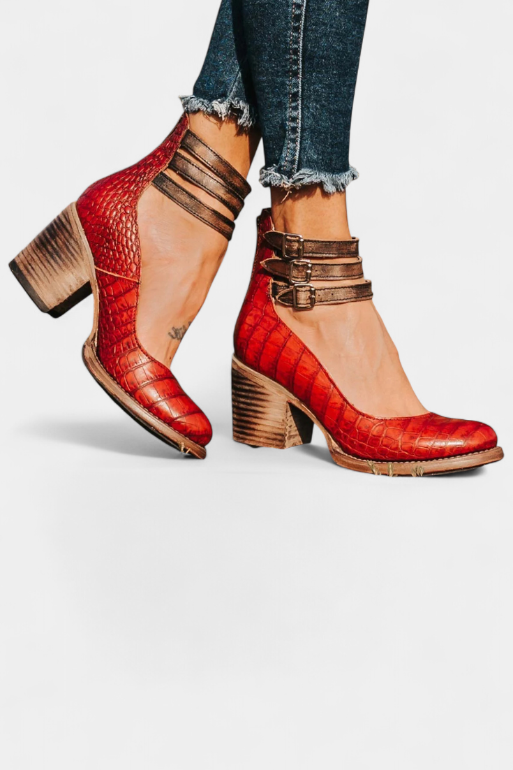 Tacones Modernos con Bloque en Eco-Cuero y Diseño Atemporal