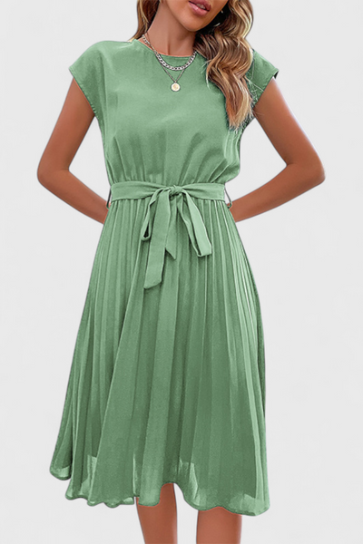 Vestido Midi Elegante Luxie de Tejido Ligero y Corte Suelto