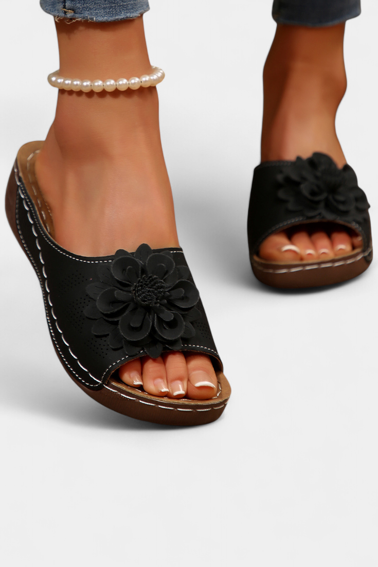 Sandalias Ortopédicas Rica con Flor 3D y Suela Confortable