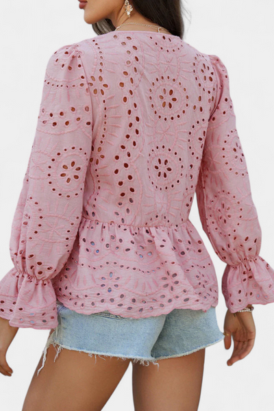 Top Bohemio de Encaje Kayden con Corte Suelto