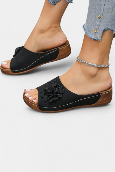 Sandalias Ortopédicas Rica con Flor 3D y Suela Confortable
