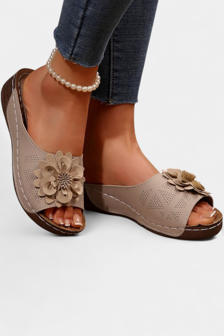 Sandalias Ortopédicas Rica con Flor 3D y Suela Confortable
