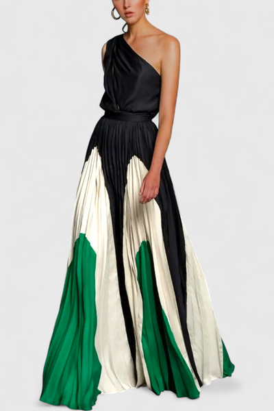 Vestido Maxi Off-Shoulder Antía con Estampado Sofisticado