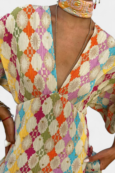 Vestido Maxi Shanice con Diseño Geométrico