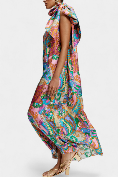 Vestido Maxi Ginette con Diseño de Arcoíris