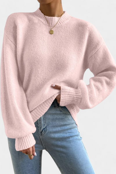 Jersey Mae de Cuello Redondo y Mangas Abullonadas