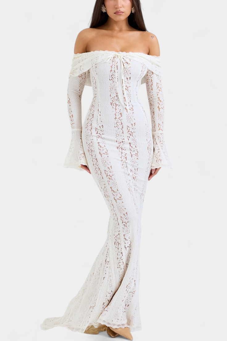 Vestido Maxi Off-Shoulder de Encaje Rosalie
