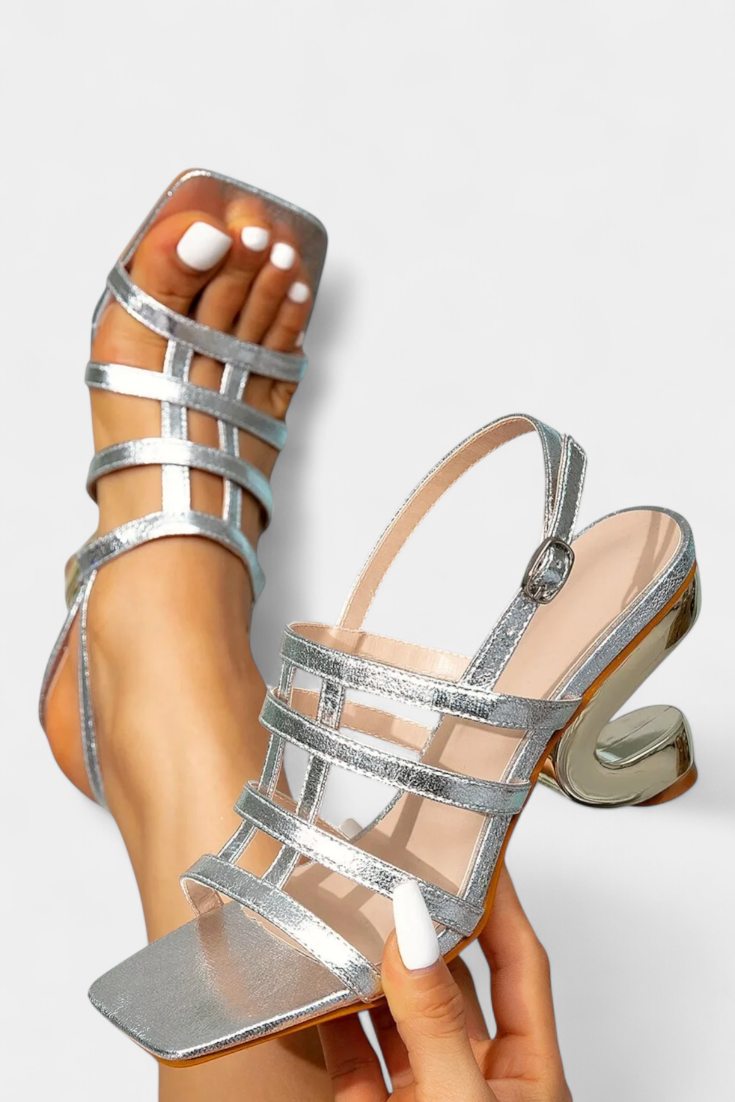 Deborah Brillant Metallic Heels