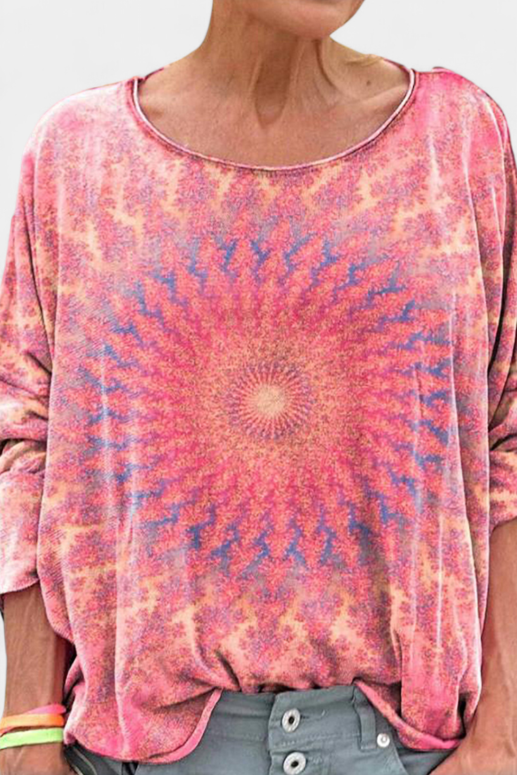 Blusa Holgada Omari con Estampado Bohemio Retro