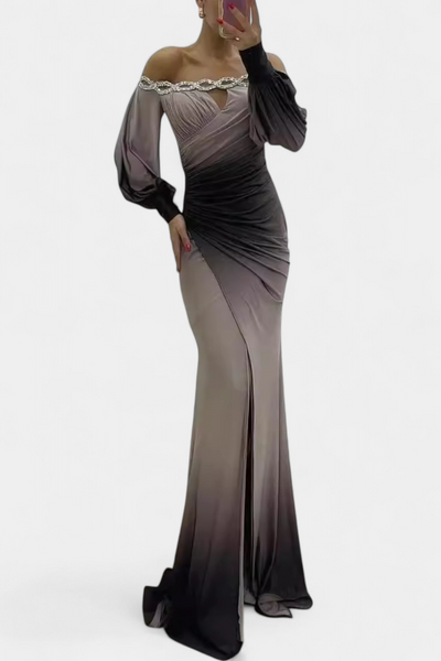 Julitta Vestido Maxi Ombre con Hombros al Descubierto