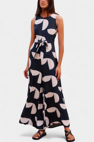 Mono Holgado Brooke con Estampado, Cintura Ajustada y Pierna Ancha