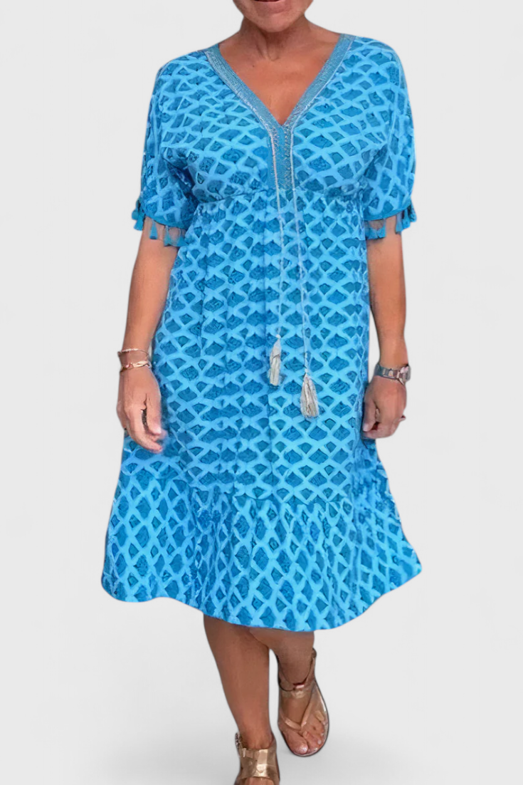 Vestido Boho Chic Kirra con Diseño Geométrico