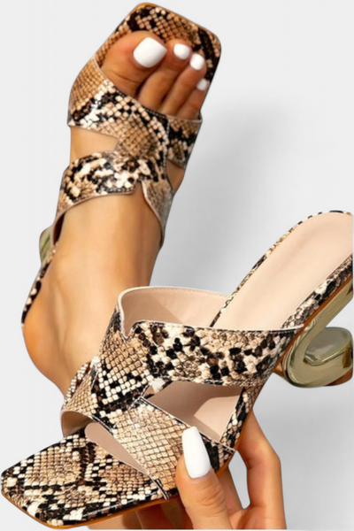 Megan Tacones Stiletto con Diseño de Piel de Serpiente