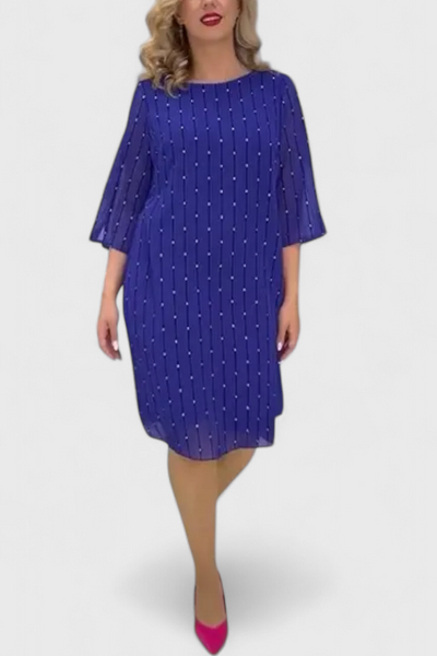 Vestido Elegante de Gasa Polly con Corte Clásico y Caída Suave