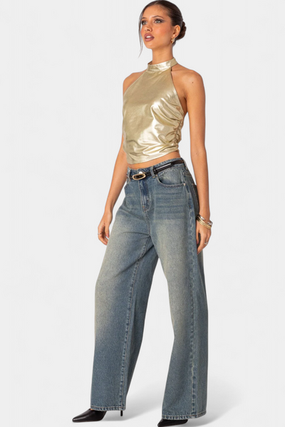 Top Halter Metálico Anna Karter