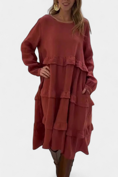 Jada Sudadera Vestido con Volantes y Estilo Casual-Chic