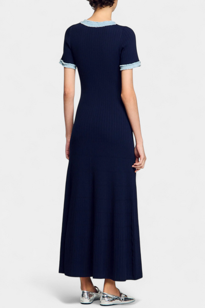 Vestido Midi de Punto Alexia con Detalles de Ribete