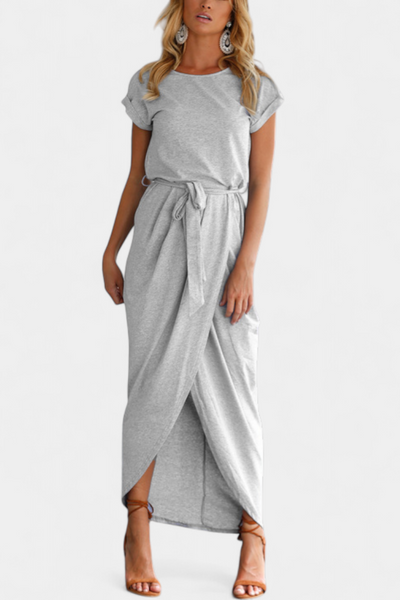 Vestido Midi Envolvente Clarissa con Abertura Lateral