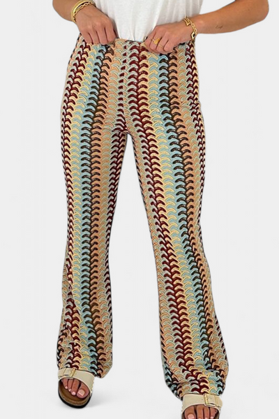 Retro Printed Flared Pants - Carlie
