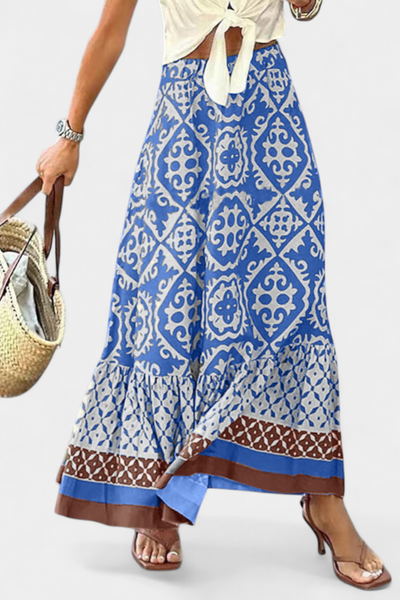 Ethel Maxi Dress with Ruffled Print