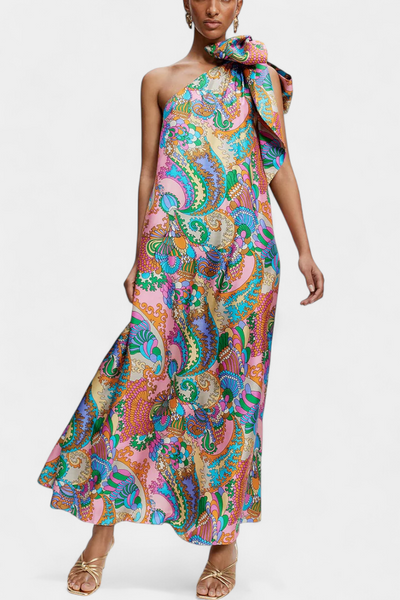 Vestido Maxi Ginette con Diseño de Arcoíris