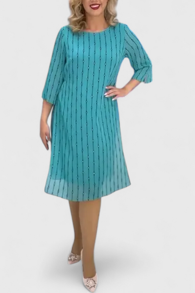 Vestido Elegante de Gasa Polly con Corte Clásico y Caída Suave