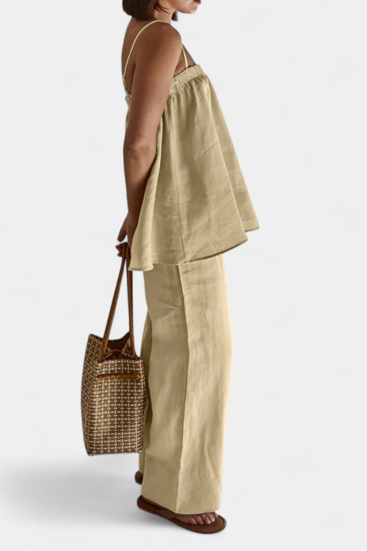 Lía Conjunto de Verano: Top Suelto y Pantalón Ligero