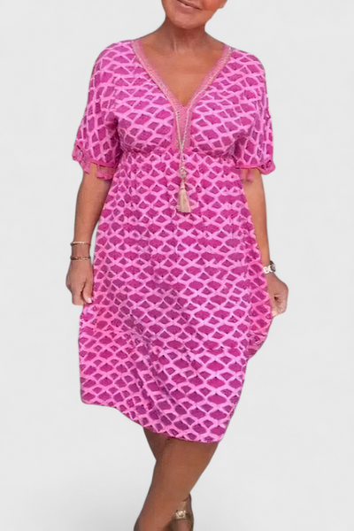 Vestido Boho Chic Kirra con Diseño Geométrico