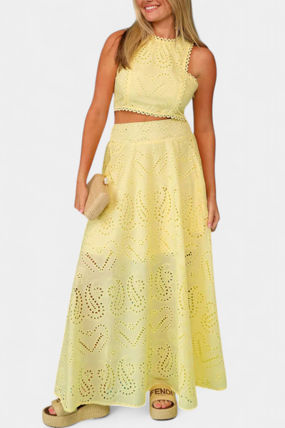 Conjunto Romántico de Encaje Floral Danitza