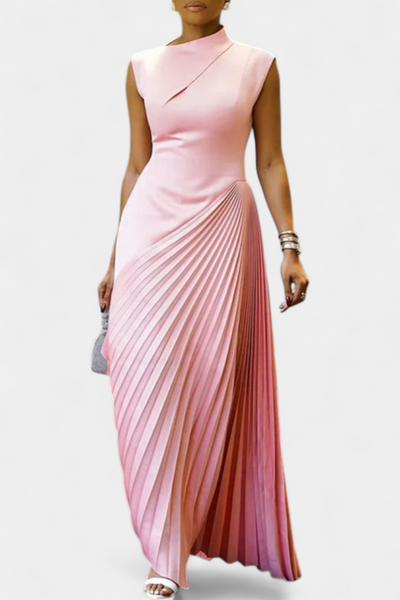 Elyna Vestido Maxi Asimétrico Sin Mangas con Cuello Alto