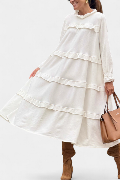 Jada Sudadera Vestido con Volantes y Estilo Casual-Chic