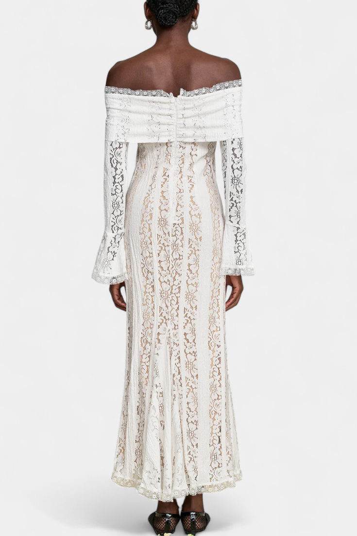 Vestido Maxi Off-Shoulder de Encaje Rosalie