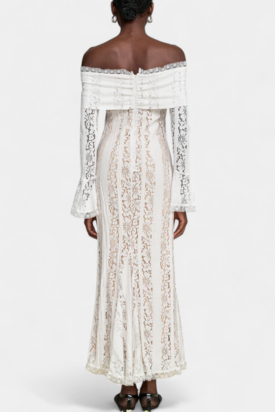 Vestido Maxi Off-Shoulder de Encaje Rosalie