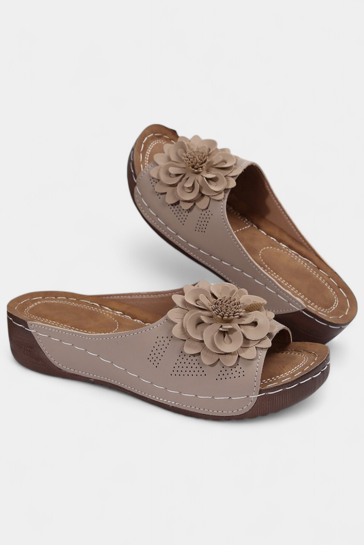 Sandalias Ortopédicas Rica con Flor 3D y Suela Confortable