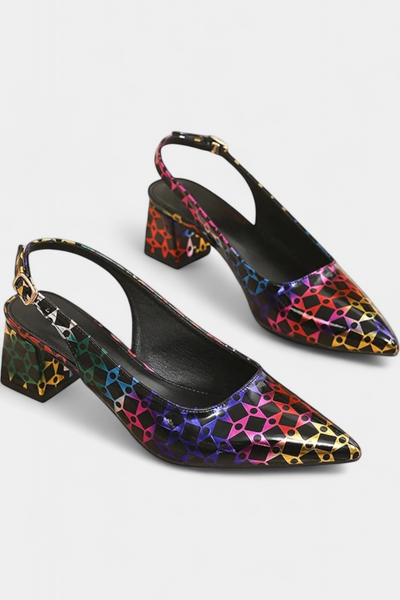 Karthleen Tacones Anchos con Diseño Geométrico