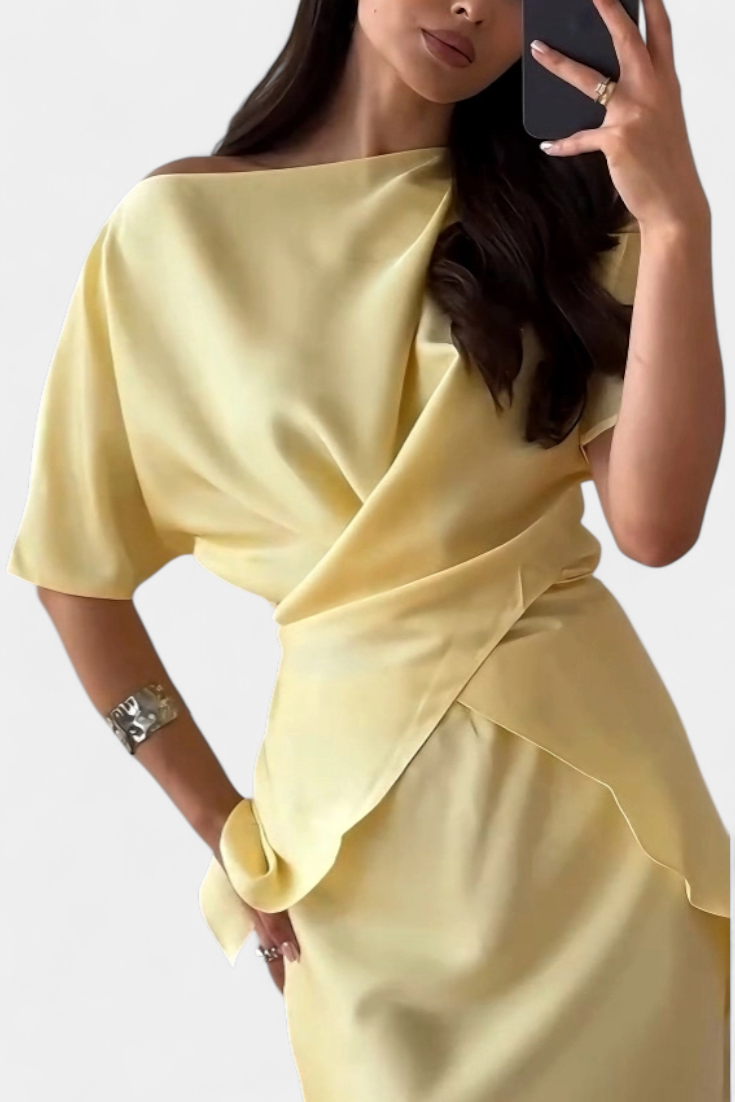 Conjunto Veleda: Top de Tiras Cruzadas y Falda Suelta