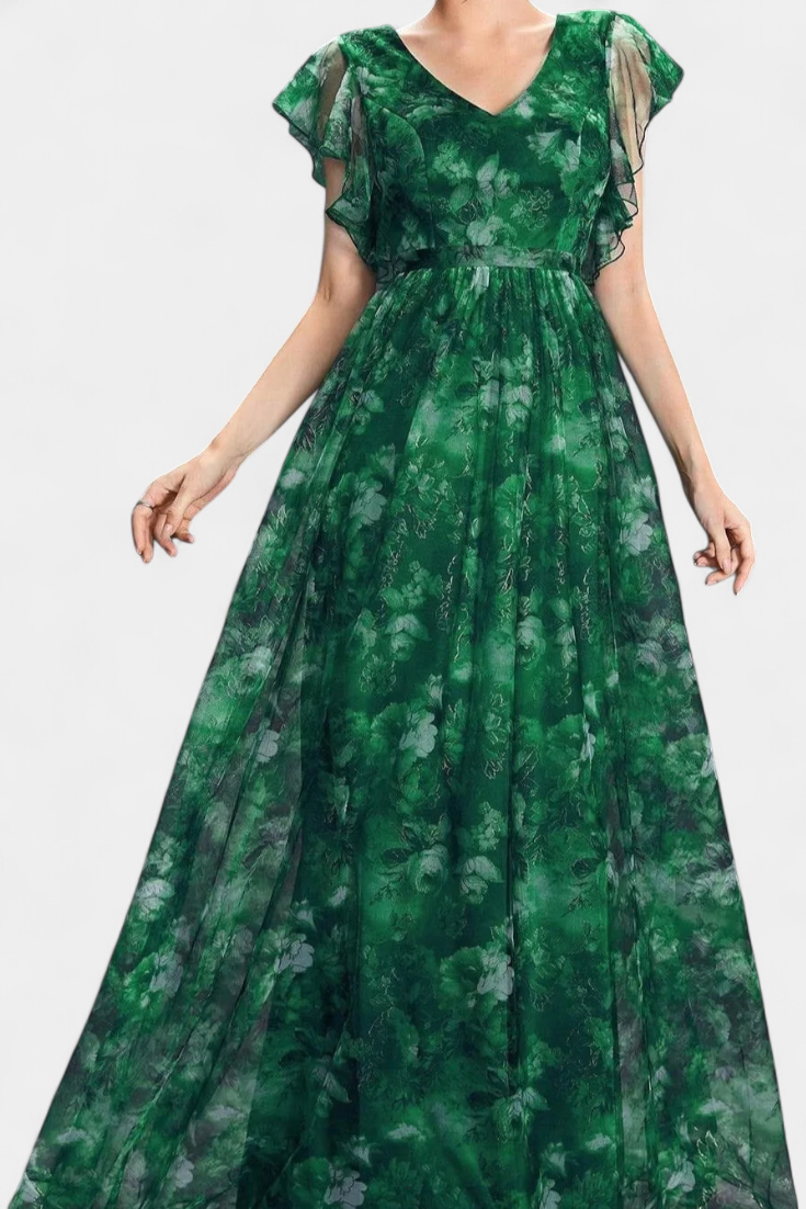 Vestido Largo de Chifón con Estampado Floral Mariana - Ligero y Fresco