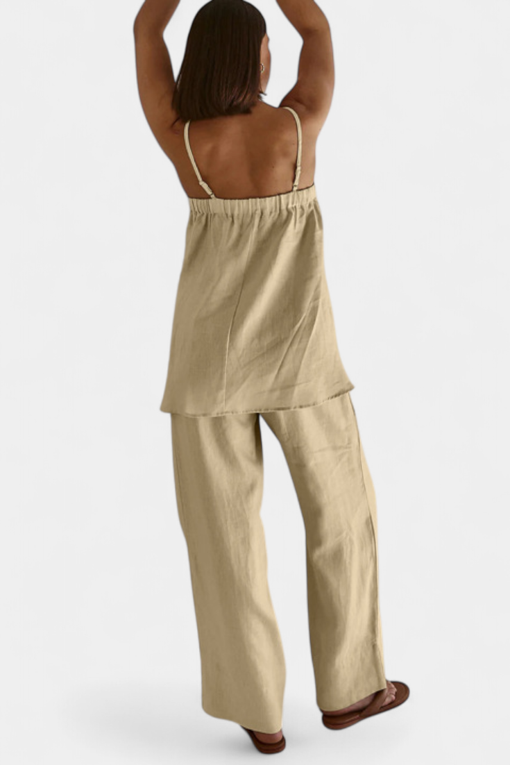 Lía Conjunto de Verano: Top Suelto y Pantalón Ligero