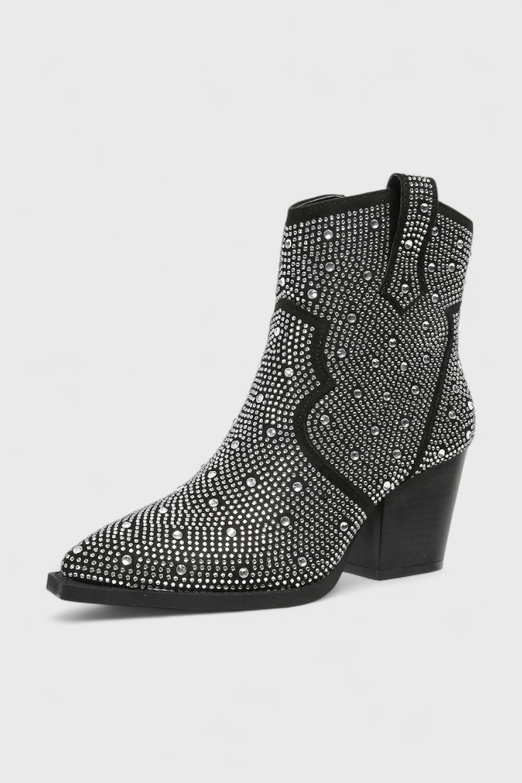 Berenice Botas Chic con Detalles en Patchwork y Cremallera Lateral