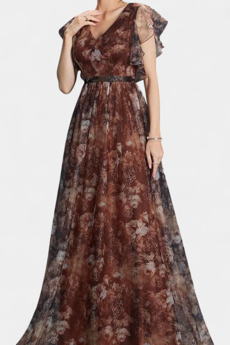 Vestido Largo de Chifón con Estampado Floral Mariana - Ligero y Fresco