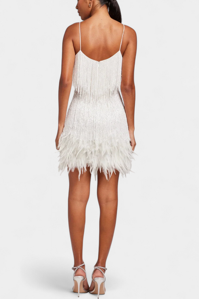 Sheril Mini Vestido con Plumas
