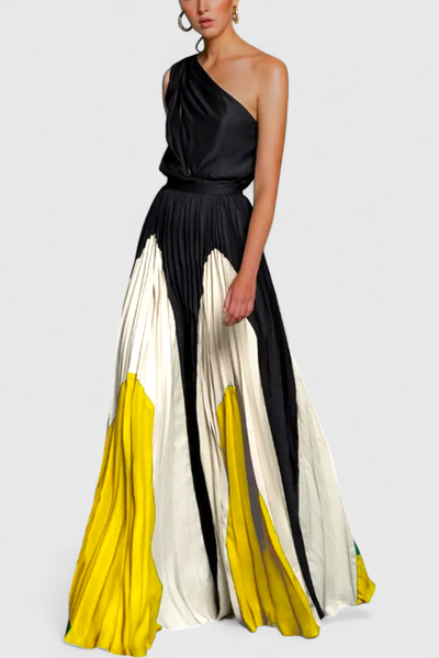 Vestido Maxi Off-Shoulder Antía con Estampado Sofisticado