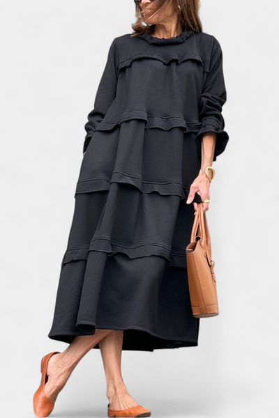 Jada Sudadera Vestido con Volantes y Estilo Casual-Chic