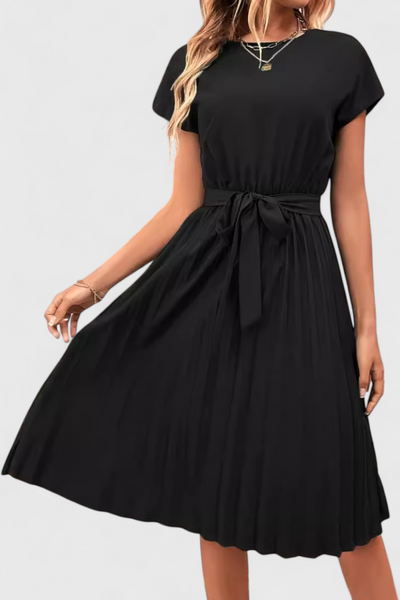Vestido Midi Elegante Luxie de Tejido Ligero y Corte Suelto