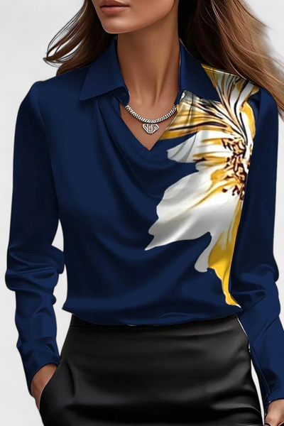 Dilnaz Blusa Satinada con Escote en V