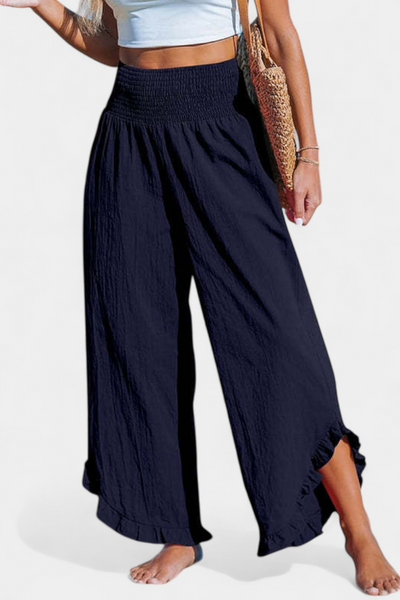 Justina Pantalones Palazzo de Cintura Alta con Volantes